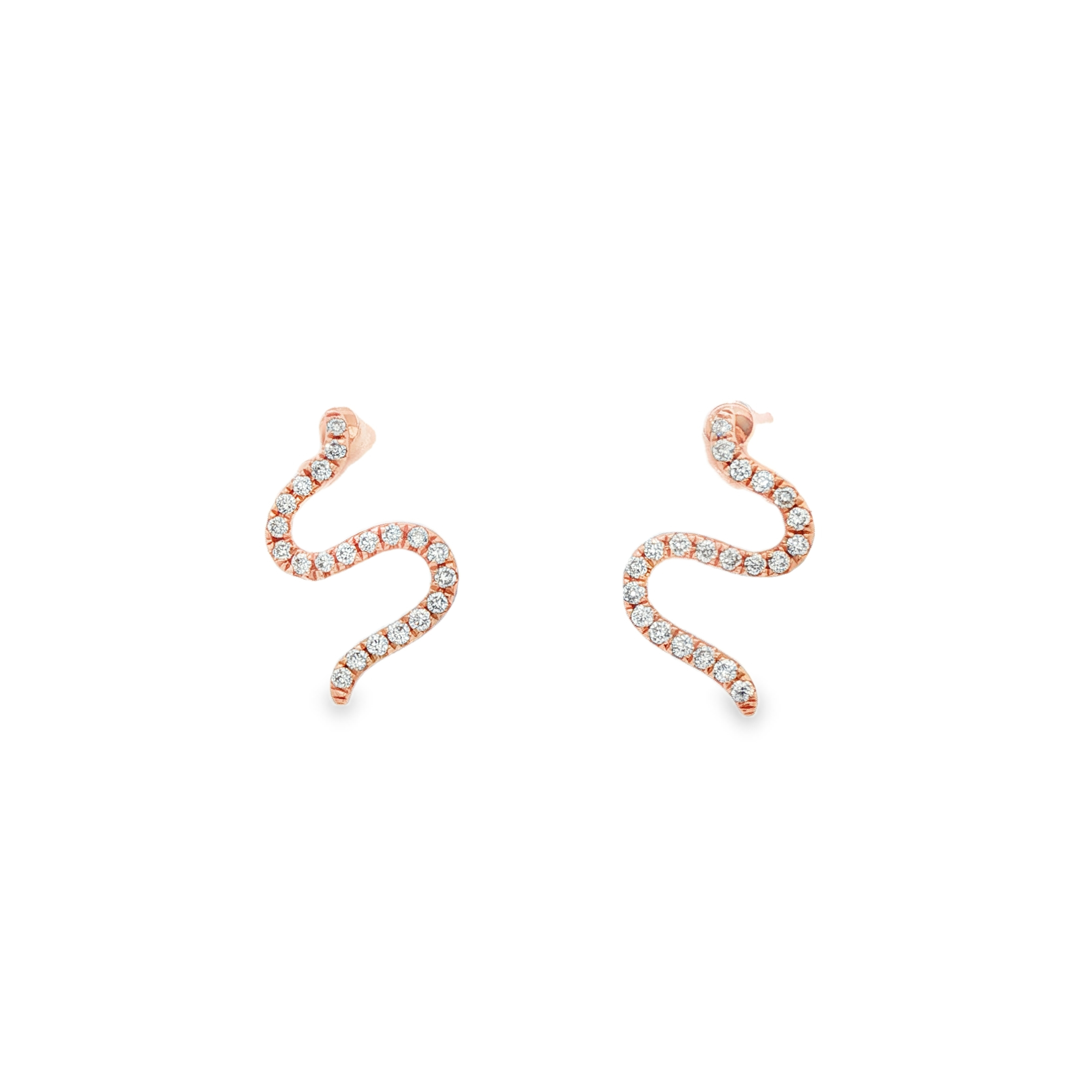 Schlagenohrstecker aus Diamanten und Roségold I © Rozet & Fischmeister